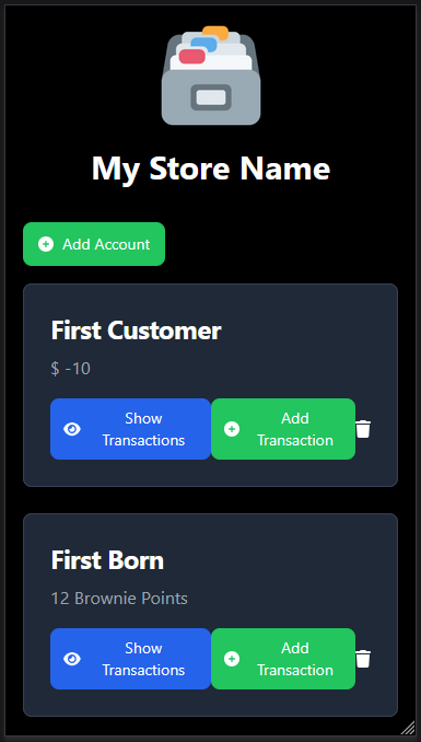 On My Tab screenshot