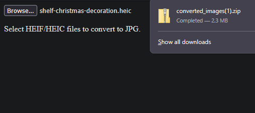 HEIC to JPEG screenshot
