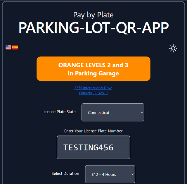 Parking Lot QR App screenshot
