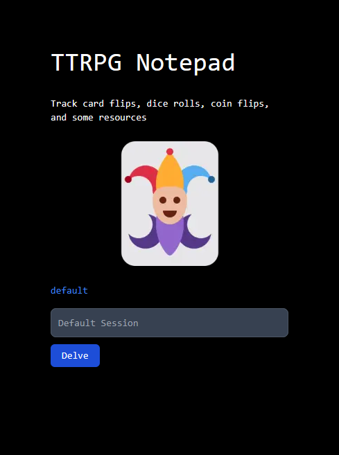 TTRPG Notepad screenshot